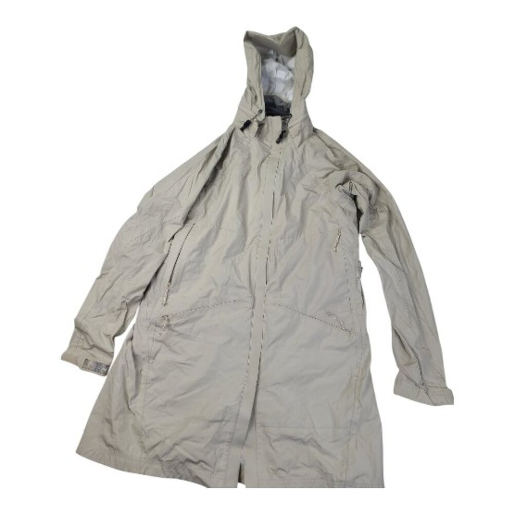 REI Women's Slate Gray Hooded Outdoor Mountain Rain Park Jacket Size S